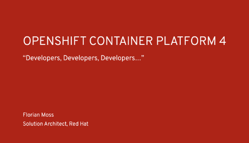 OpenShift Developer Enablement